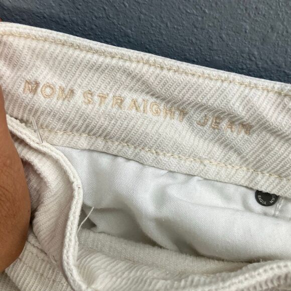 American eagle cream stretch corduroy mom jeans size 8 #718 - Picture 8 of 12